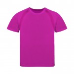 Camiseta técnica para niños de 100% poliéster transpirable 135 g/m2 color fucsia primera vista