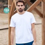 Camiseta blanca de cuello redondo de 100% algodón Ring Spun 160 g/m2 color blanco