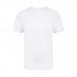 Camiseta blanca de cuello redondo de 100% algodón Ring Spun 160 g/m2 color blanco primera vista