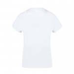Camiseta blanca para mujer de cuello redondo 100% algodón 160 g/m2 color blanco segunda vista