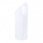 Camiseta blanca para mujer de cuello redondo 100% algodón 160 g/m2 color blanco tecera vista
