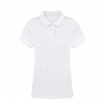 Polo blanco para mujer de 100% algodón con 2 botones a juego 220 g/m2 color blanco primera vista