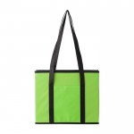 Organizador plegable con base de cartón con asas cortas y largas color verde claro primera vista
