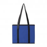 Organizador plegable con base de cartón con asas cortas y largas color azul ultramarino primera vista