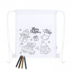 Mochila de cuerdas infantil edición navideña para colorear tercera vista