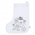Calcetín de navidad para colorear con ceras y cinta para colgar color blanco primera vista