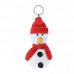 Llavero navideño de peluche en forma de muñeco de nieve personalizable color rojo primera vista