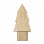 Memoria USB de madera en forma de pino con capucha 16GB cuarta vista