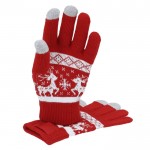 Guantes de diseño navideño con función táctil en los dedos corazón segunda vista