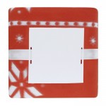 Manta de polar fleece RPET con diseño navideño 130x160 cm color rojo primera vista
