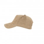 Gorra de corduroy de 5 paneles con cierre ajustable de hebilla metálica cuarta vista