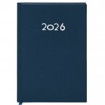 Agenda de tapa rígida de PU con vista diaria en inglés y español A5 color azul marino