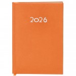 Agenda de tapa rígida de PU con vista diaria en inglés y español A5 color naranja