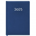 Agenda de tapa rígida de PU con vista diaria en inglés y español A5 color azul primera vista