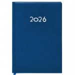 Agenda de tapa rígida de PU con vista diaria en inglés y español A5 color azul