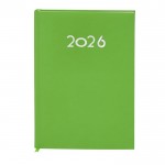 Agenda de tapa rígida de PU con vista diaria en inglés y español B5 color verde primera vista