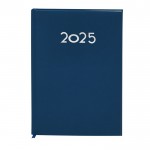 Agenda de tapa rígida de PU con vista diaria en inglés y español B5 color azul marino primera vista