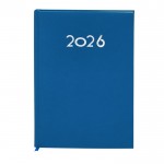 Agenda de tapa rígida de PU con vista diaria en inglés y español B5 color azul primera vista