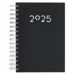 Agenda de anillas en el lateral con vista diaria en inglés y español A5 color negro primera vista