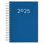 Agenda de anillas en el lateral con vista diaria en inglés y español A5 color azul primera vista
