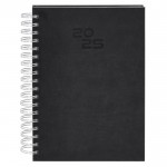 Agenda de anillas en el lateral con vista diaria en inglés y español B5 color negro primera vista