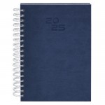 Agenda de anillas en el lateral con vista diaria en inglés y español B5 color azul marino primera vista