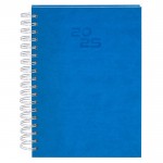 Agenda de anillas en el lateral con vista diaria en inglés y español B5 color azul primera vista