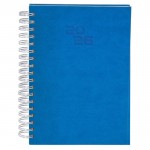 Agenda de anillas en el lateral con vista diaria en inglés y español B5 color azul primera vista