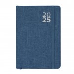 Agenda de RPET con banda a juego vista diaria en inglés y español A5 color azul marino primera vista