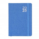 Agenda de RPET con banda a juego vista diaria en inglés y español A5 color azul primera vista