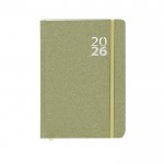 Agenda de cartón reciclado con vista diaria en inglés y español A5 color verde primera vista