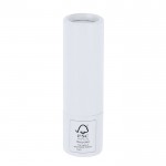 Bálsamo labial con protección SPF 15 en envase de cartón reciclado FSC color blanco primera vista