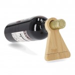 Sacacorchos de bambú con doble función de soporte para botellas quinta vista