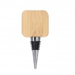 Tapón para botellas de madera en forma de circulo con abridor incluido primera vista
