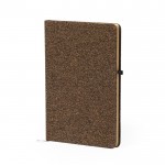 Libreta hecha de fibra de café y corcho de hojas a rayas A5 segunda vista