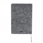 Libreta de fieltro con bolsillo frontal de corcho y hojas a rayas A5 quinta vista