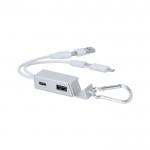 Hub USB de aluminio reciclado con soporte para móvil y mosquetón novena vista