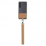 Lanyard muñequera para smartphone hecha de corcho y mosquetón negro sexta vista