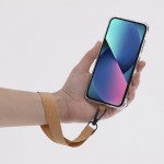 Lanyard muñequera para smartphone hecha de corcho y mosquetón negro séptima vista