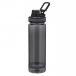Botella translucida mate de RPET con tapa y asa negra 700ml color negro primera vista