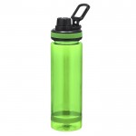 Botella translucida mate de RPET con tapa y asa negra 700ml color verde primera vista