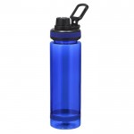 Botella translucida mate de RPET con tapa y asa negra 700ml color azul primera vista