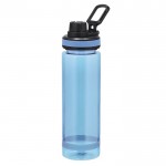 Botella translucida mate de RPET con tapa y asa negra 700ml color azul claro primera vista