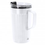 Vaso térmico de acero inoxidable reciclado con asa lateral 350ml color blanco primera vista