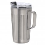 Vaso térmico de acero inoxidable reciclado con asa lateral 350ml color plateado primera vista