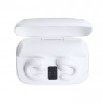 Auriculares en estuche blanco con función extra de powerbank segunda vista