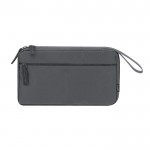 Estuche de RPET especial para viaje con organizador de cables color gris primera vista