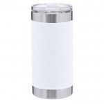 Vaso térmico de acero inoxidable con banda de PU a color 530ml color blanco primera vista