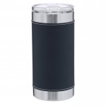 Vaso térmico de acero inoxidable con banda de PU a color 530ml color azul marino primera vista