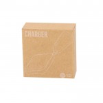 Cargador inalámbrico con mosquetón para dispositivos tecnológicos 15W vista con caja